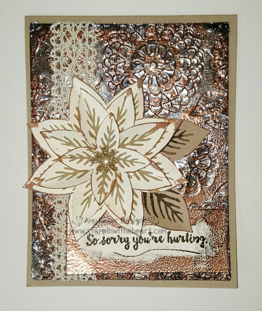 Flower punch art with Embossed Foil