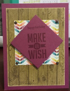 Hardwood Stamp with Perfect Pennants Birthday Card