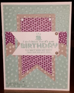 Birthday card with Banner Framelits, See Ya Later stamp set and Banner Blast stamp set