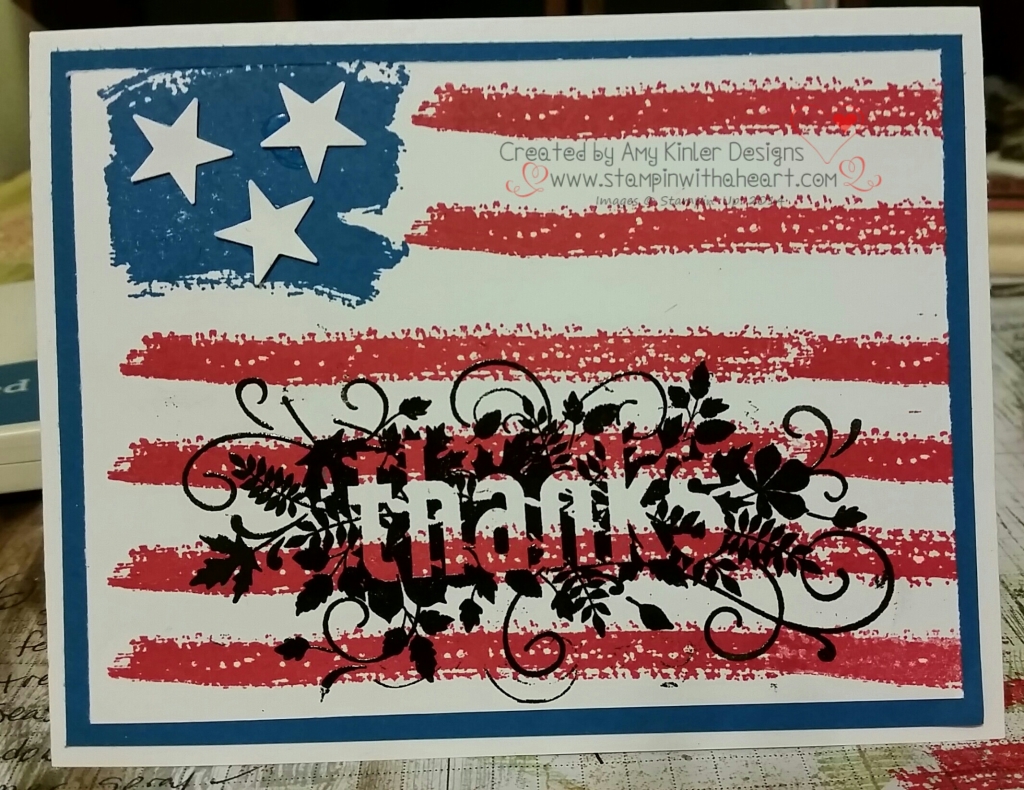 A work of Art Thank you Card with a Patriotic twist