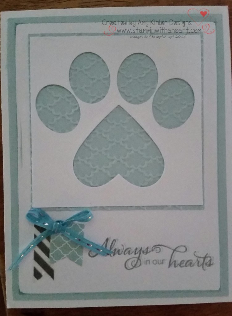 Pet Sympathy Card made with Small oval and Heart Framelits