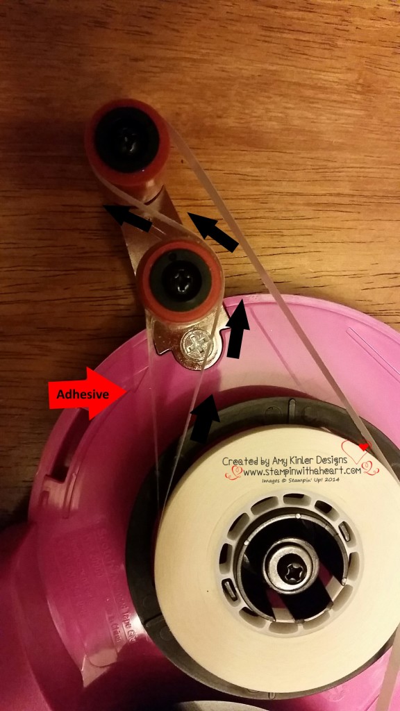 Follow black arrows for where the adhesive should be going. Red arrow is where it ended up
