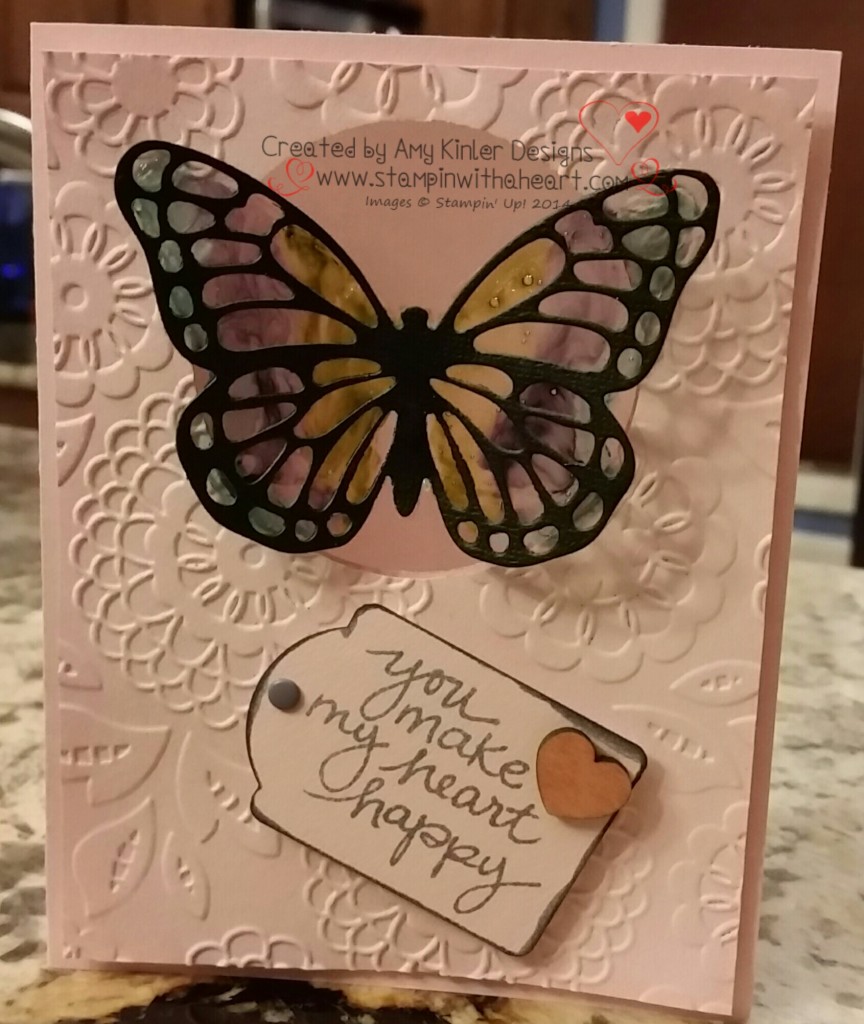 This card could be left standing and put a tea light behind it to make the butterfly come to life.