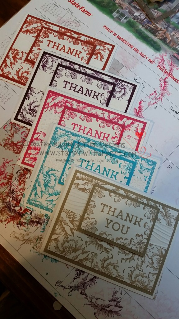 Thank you cards with strippled blossom