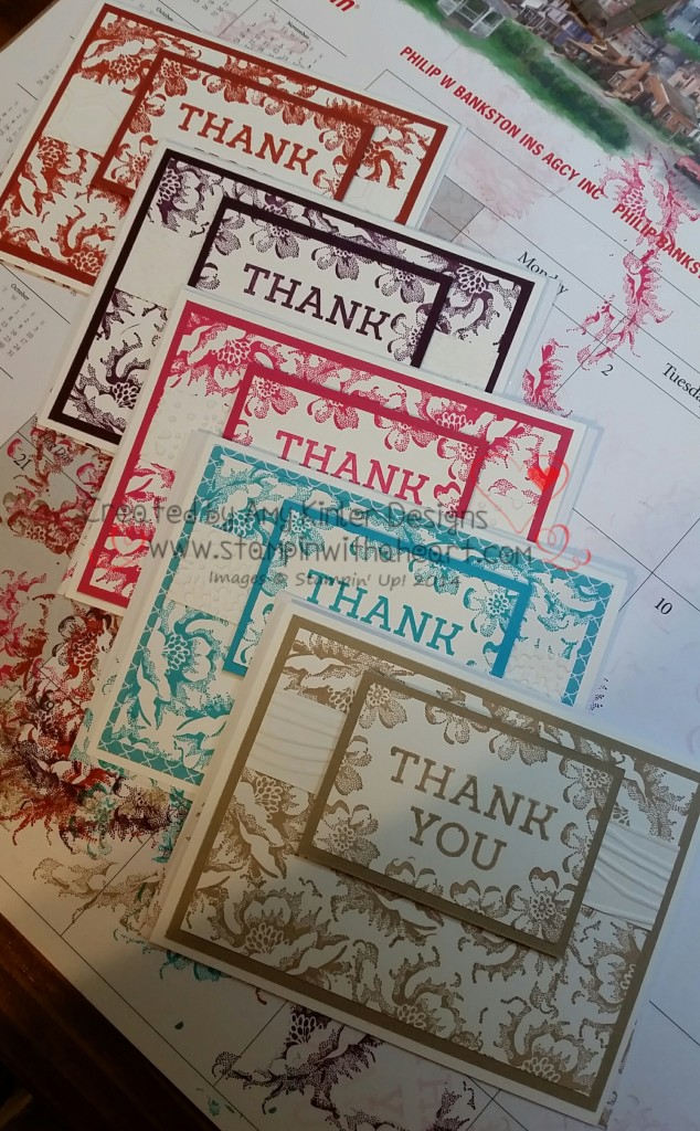Thank you cards with strippled blossom
