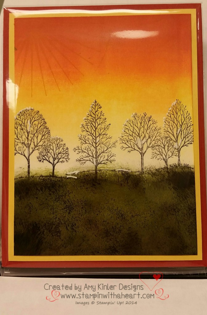 Sunset with Lovely as a Tree stamp set