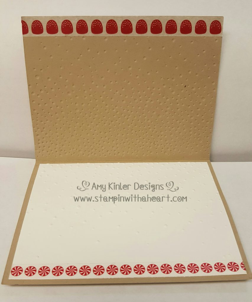 Inside of the card embossed the Whisper White layer here as well.